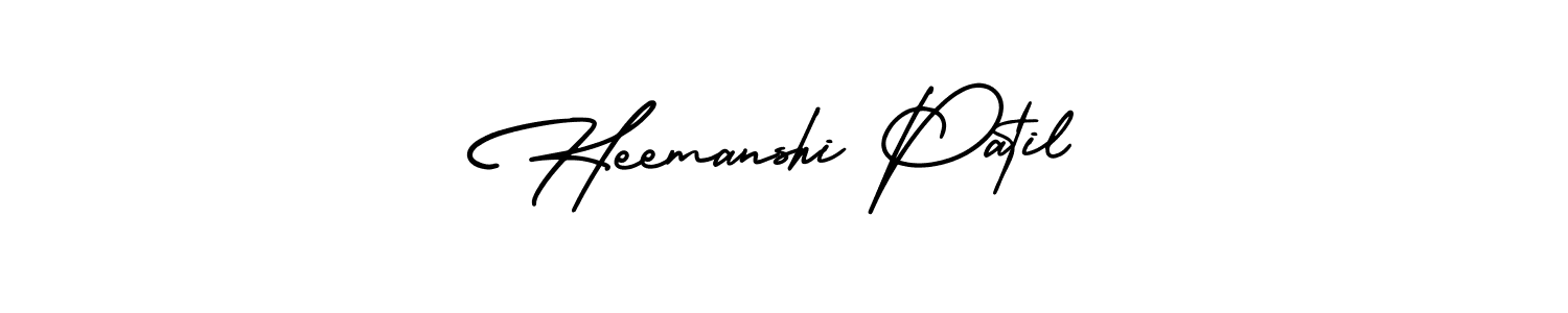 This is the best signature style for the Heemanshi Patil name. Also you like these signature font (AmerikaSignatureDemo-Regular). Mix name signature. Heemanshi Patil signature style 3 images and pictures png