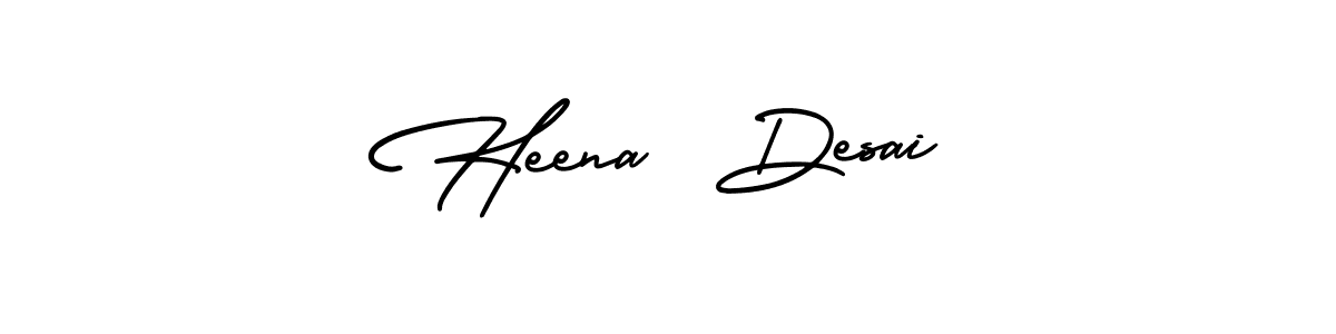 This is the best signature style for the Heena  Desai name. Also you like these signature font (AmerikaSignatureDemo-Regular). Mix name signature. Heena  Desai signature style 3 images and pictures png