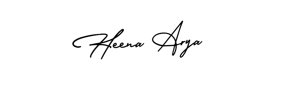 Make a beautiful signature design for name Heena Arya. With this signature (AmerikaSignatureDemo-Regular) style, you can create a handwritten signature for free. Heena Arya signature style 3 images and pictures png