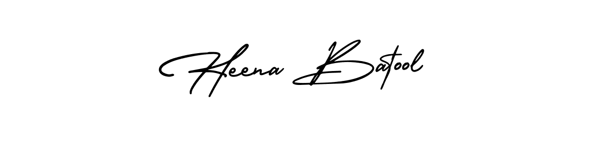 The best way (AmerikaSignatureDemo-Regular) to make a short signature is to pick only two or three words in your name. The name Heena Batool include a total of six letters. For converting this name. Heena Batool signature style 3 images and pictures png