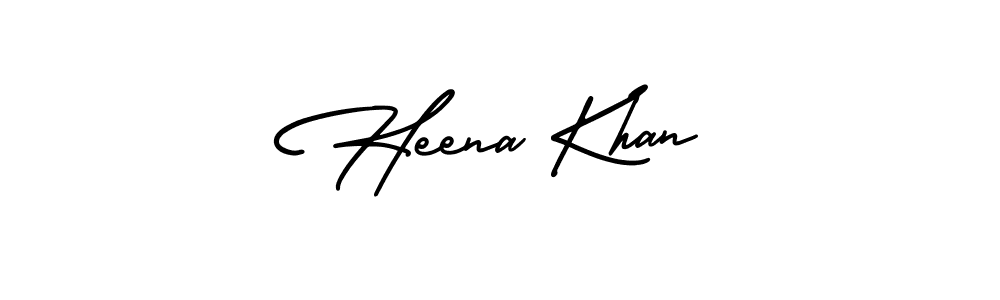 The best way (AmerikaSignatureDemo-Regular) to make a short signature is to pick only two or three words in your name. The name Heena Khan include a total of six letters. For converting this name. Heena Khan signature style 3 images and pictures png