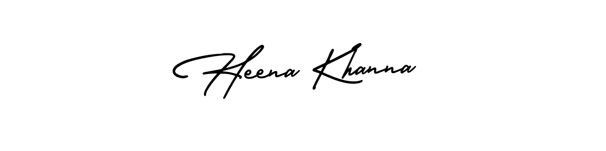 Design your own signature with our free online signature maker. With this signature software, you can create a handwritten (AmerikaSignatureDemo-Regular) signature for name Heena Khanna. Heena Khanna signature style 3 images and pictures png