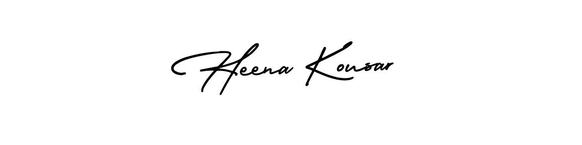 AmerikaSignatureDemo-Regular is a professional signature style that is perfect for those who want to add a touch of class to their signature. It is also a great choice for those who want to make their signature more unique. Get Heena Kousar name to fancy signature for free. Heena Kousar signature style 3 images and pictures png