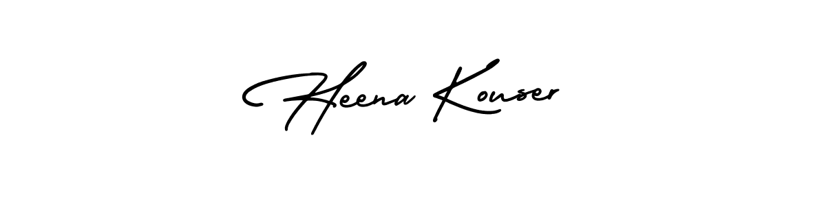 Design your own signature with our free online signature maker. With this signature software, you can create a handwritten (AmerikaSignatureDemo-Regular) signature for name Heena Kouser. Heena Kouser signature style 3 images and pictures png