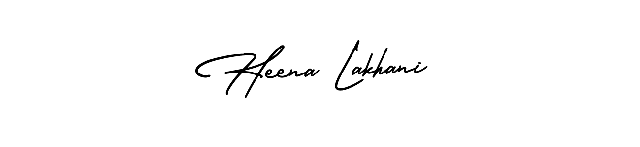 This is the best signature style for the Heena Lakhani name. Also you like these signature font (AmerikaSignatureDemo-Regular). Mix name signature. Heena Lakhani signature style 3 images and pictures png