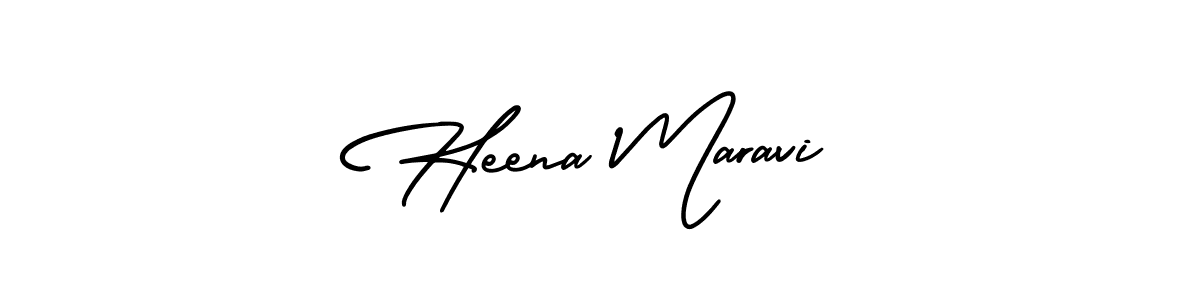 Make a beautiful signature design for name Heena Maravi. With this signature (AmerikaSignatureDemo-Regular) style, you can create a handwritten signature for free. Heena Maravi signature style 3 images and pictures png