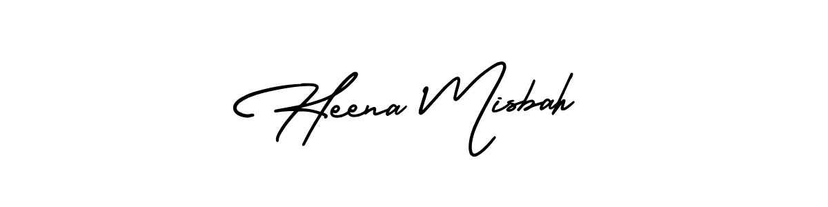 How to make Heena Misbah signature? AmerikaSignatureDemo-Regular is a professional autograph style. Create handwritten signature for Heena Misbah name. Heena Misbah signature style 3 images and pictures png
