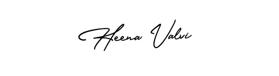 How to make Heena Valvi name signature. Use AmerikaSignatureDemo-Regular style for creating short signs online. This is the latest handwritten sign. Heena Valvi signature style 3 images and pictures png
