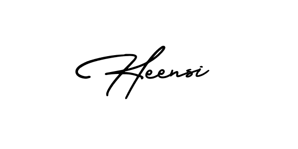 You should practise on your own different ways (AmerikaSignatureDemo-Regular) to write your name (Heensi) in signature. don't let someone else do it for you. Heensi signature style 3 images and pictures png