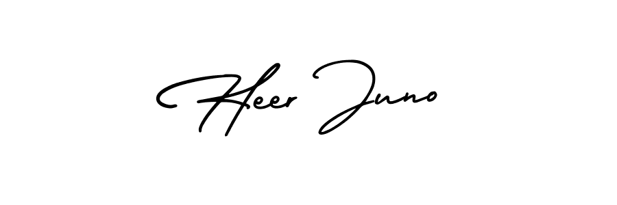 Heer Juno stylish signature style. Best Handwritten Sign (AmerikaSignatureDemo-Regular) for my name. Handwritten Signature Collection Ideas for my name Heer Juno. Heer Juno signature style 3 images and pictures png