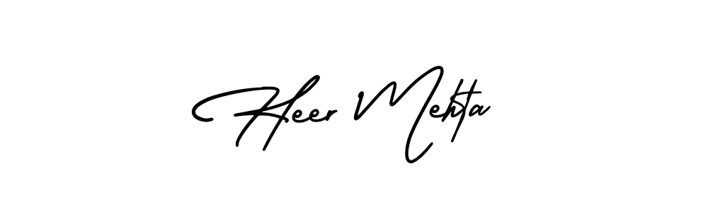 Heer Mehta stylish signature style. Best Handwritten Sign (AmerikaSignatureDemo-Regular) for my name. Handwritten Signature Collection Ideas for my name Heer Mehta. Heer Mehta signature style 3 images and pictures png