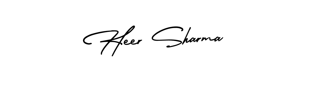 The best way (AmerikaSignatureDemo-Regular) to make a short signature is to pick only two or three words in your name. The name Heer Sharma include a total of six letters. For converting this name. Heer Sharma signature style 3 images and pictures png