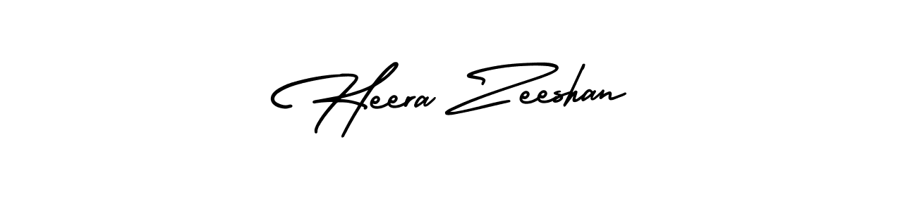 How to make Heera Zeeshan name signature. Use AmerikaSignatureDemo-Regular style for creating short signs online. This is the latest handwritten sign. Heera Zeeshan signature style 3 images and pictures png