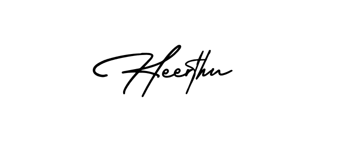 How to Draw Heerthu signature style? AmerikaSignatureDemo-Regular is a latest design signature styles for name Heerthu. Heerthu signature style 3 images and pictures png