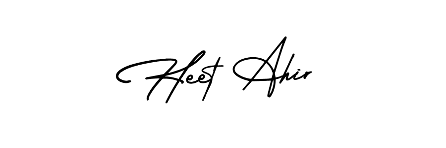 Make a beautiful signature design for name Heet Ahir. With this signature (AmerikaSignatureDemo-Regular) style, you can create a handwritten signature for free. Heet Ahir signature style 3 images and pictures png