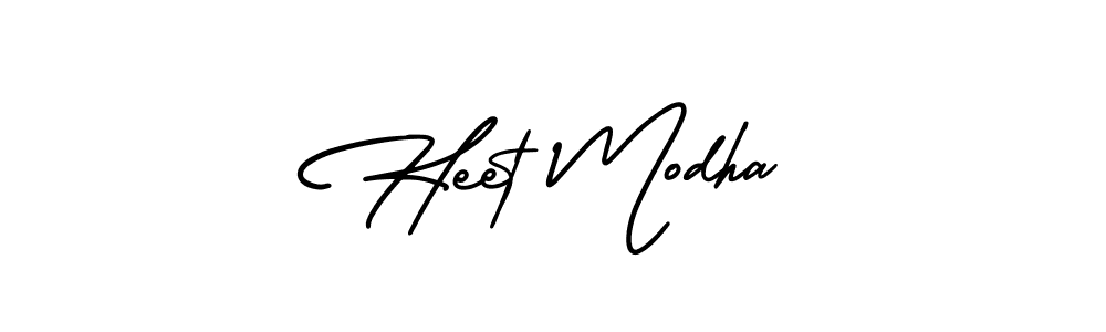 You should practise on your own different ways (AmerikaSignatureDemo-Regular) to write your name (Heet Modha) in signature. don't let someone else do it for you. Heet Modha signature style 3 images and pictures png