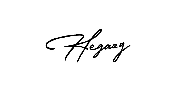 The best way (AmerikaSignatureDemo-Regular) to make a short signature is to pick only two or three words in your name. The name Hegazy include a total of six letters. For converting this name. Hegazy signature style 3 images and pictures png