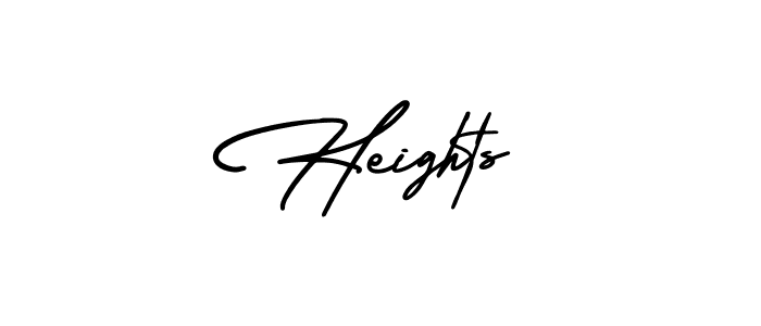 Use a signature maker to create a handwritten signature online. With this signature software, you can design (AmerikaSignatureDemo-Regular) your own signature for name Heights. Heights signature style 3 images and pictures png