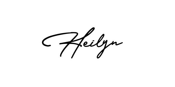 This is the best signature style for the Heilyn name. Also you like these signature font (AmerikaSignatureDemo-Regular). Mix name signature. Heilyn signature style 3 images and pictures png