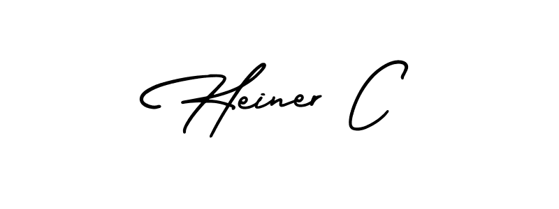 The best way (AmerikaSignatureDemo-Regular) to make a short signature is to pick only two or three words in your name. The name Heiner C include a total of six letters. For converting this name. Heiner C signature style 3 images and pictures png