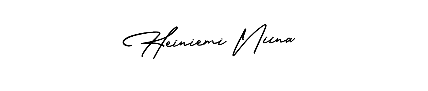 Heiniemi Niina stylish signature style. Best Handwritten Sign (AmerikaSignatureDemo-Regular) for my name. Handwritten Signature Collection Ideas for my name Heiniemi Niina. Heiniemi Niina signature style 3 images and pictures png