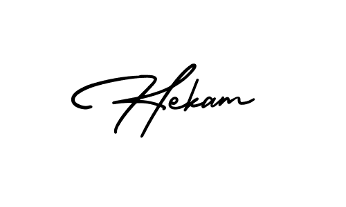 How to make Hekam signature? AmerikaSignatureDemo-Regular is a professional autograph style. Create handwritten signature for Hekam name. Hekam signature style 3 images and pictures png