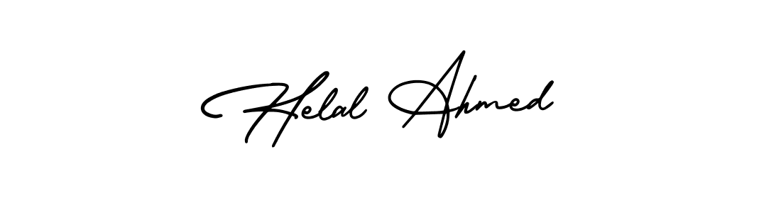 How to make Helal Ahmed name signature. Use AmerikaSignatureDemo-Regular style for creating short signs online. This is the latest handwritten sign. Helal Ahmed signature style 3 images and pictures png