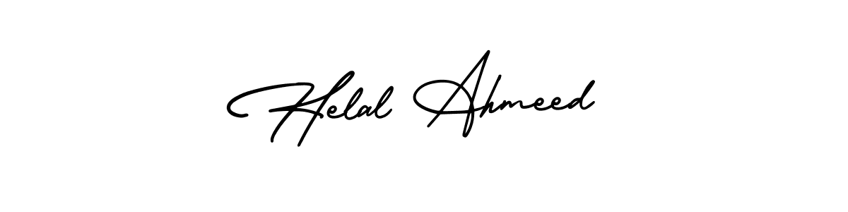 Similarly AmerikaSignatureDemo-Regular is the best handwritten signature design. Signature creator online .You can use it as an online autograph creator for name Helal Ahmeed. Helal Ahmeed signature style 3 images and pictures png