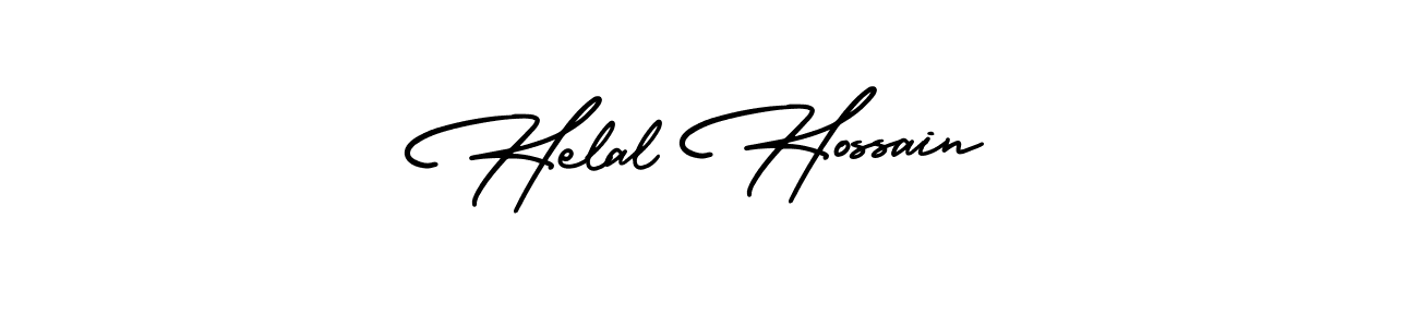 The best way (AmerikaSignatureDemo-Regular) to make a short signature is to pick only two or three words in your name. The name Helal Hossain include a total of six letters. For converting this name. Helal Hossain signature style 3 images and pictures png
