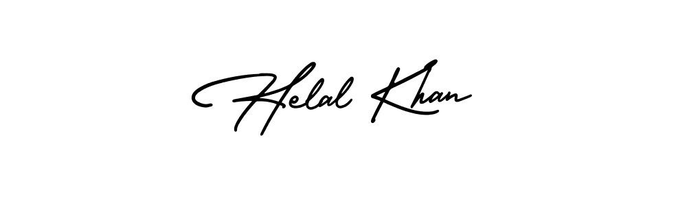 How to make Helal Khan name signature. Use AmerikaSignatureDemo-Regular style for creating short signs online. This is the latest handwritten sign. Helal Khan signature style 3 images and pictures png