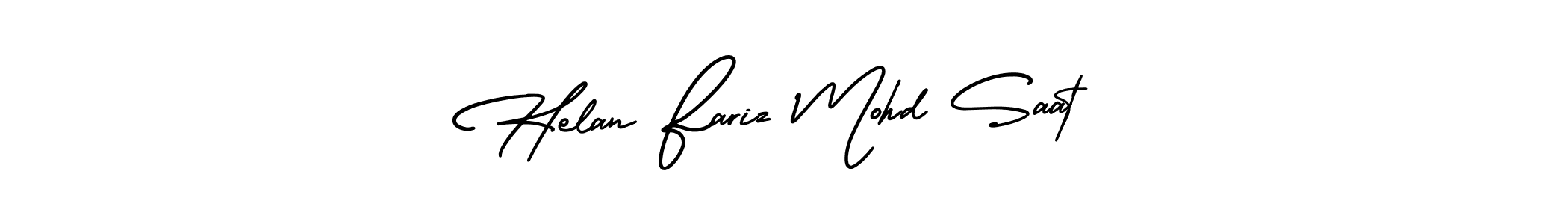 You can use this online signature creator to create a handwritten signature for the name Helan Fariz Mohd Saat. This is the best online autograph maker. Helan Fariz Mohd Saat signature style 3 images and pictures png