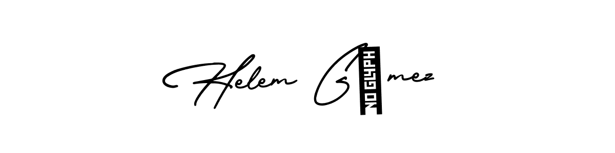 This is the best signature style for the Helem Gómez name. Also you like these signature font (AmerikaSignatureDemo-Regular). Mix name signature. Helem Gómez signature style 3 images and pictures png