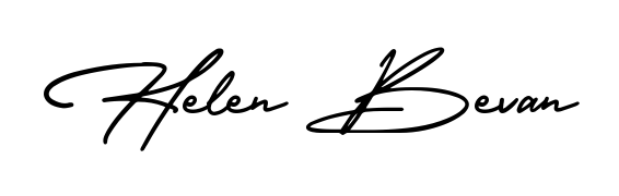 The AmerikaSignatureDemo-Regular typeface gives name Helen Bevan a refined look. Suitable for certificates, diplomas, and official verification. Helen Bevan signature style 3 images and pictures png