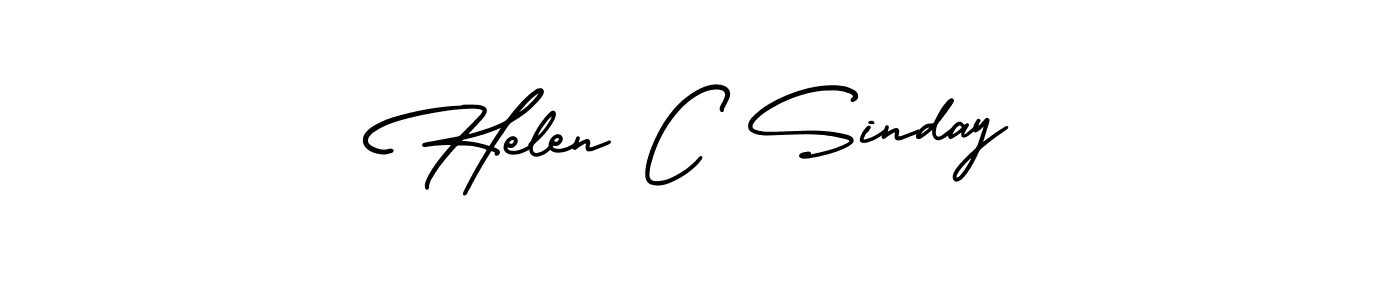 How to make Helen C Sinday name signature. Use AmerikaSignatureDemo-Regular style for creating short signs online. This is the latest handwritten sign. Helen C Sinday signature style 3 images and pictures png