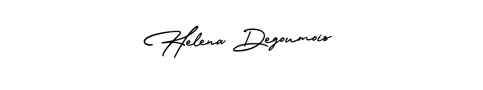 You should practise on your own different ways (AmerikaSignatureDemo-Regular) to write your name (Helena Degoumois) in signature. don't let someone else do it for you. Helena Degoumois signature style 3 images and pictures png