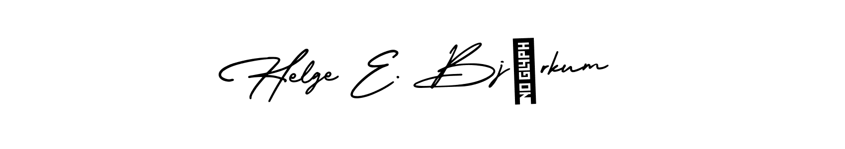 The best way (AmerikaSignatureDemo-Regular) to make a short signature is to pick only two or three words in your name. The name Helge E. Bjørkum include a total of six letters. For converting this name. Helge E. Bjørkum signature style 3 images and pictures png