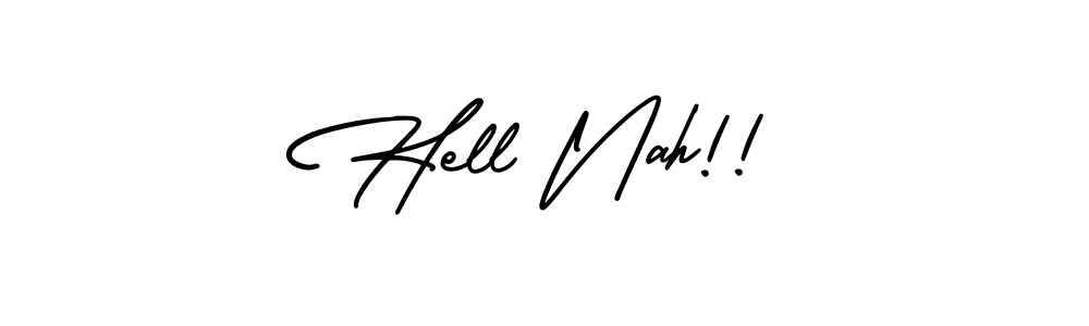 The best way (AmerikaSignatureDemo-Regular) to make a short signature is to pick only two or three words in your name. The name Hell Nah!! include a total of six letters. For converting this name. Hell Nah!! signature style 3 images and pictures png