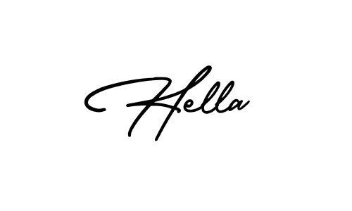 Make a beautiful signature design for name Hella. With this signature (AmerikaSignatureDemo-Regular) style, you can create a handwritten signature for free. Hella signature style 3 images and pictures png