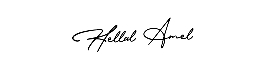 The best way (AmerikaSignatureDemo-Regular) to make a short signature is to pick only two or three words in your name. The name Hellal Amel include a total of six letters. For converting this name. Hellal Amel signature style 3 images and pictures png