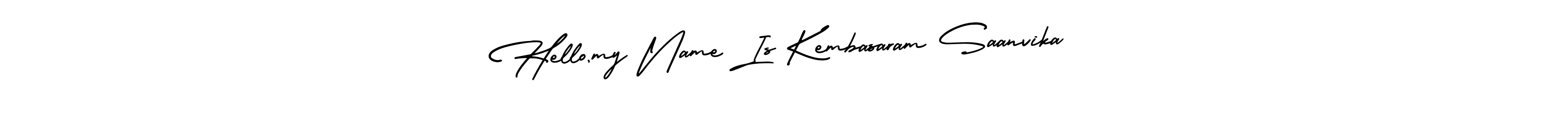 Make a beautiful signature design for name Hello,my Name Is Kembasaram Saanvika. With this signature (AmerikaSignatureDemo-Regular) style, you can create a handwritten signature for free. Hello,my Name Is Kembasaram Saanvika signature style 3 images and pictures png