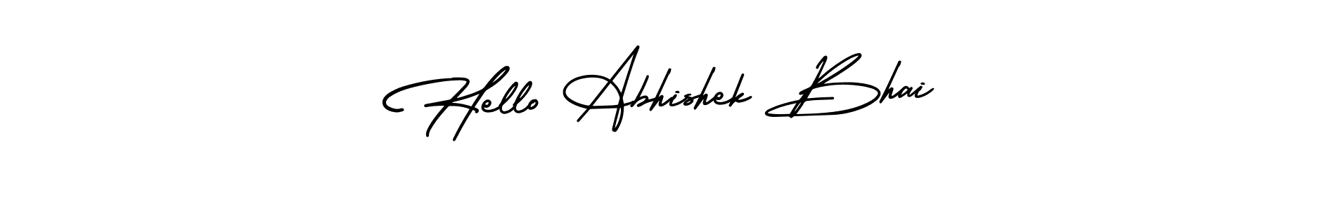 Make a beautiful signature design for name Hello Abhishek Bhai. With this signature (AmerikaSignatureDemo-Regular) style, you can create a handwritten signature for free. Hello Abhishek Bhai signature style 3 images and pictures png