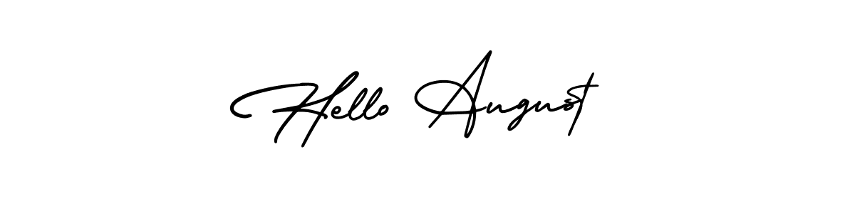 Create a beautiful signature design for name Hello August. With this signature (AmerikaSignatureDemo-Regular) fonts, you can make a handwritten signature for free. Hello August signature style 3 images and pictures png