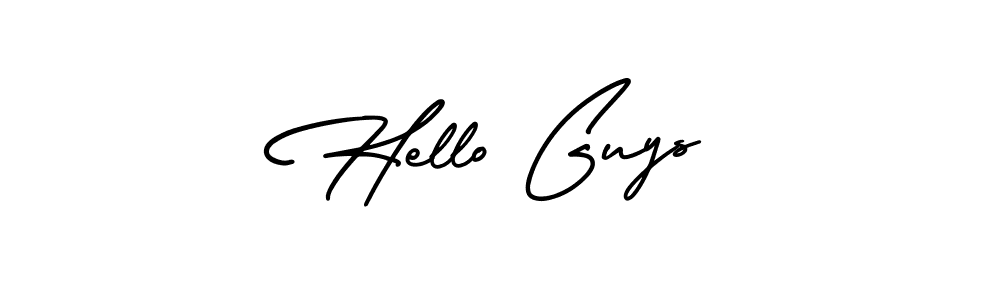 How to Draw Hello Guys signature style? AmerikaSignatureDemo-Regular is a latest design signature styles for name Hello Guys. Hello Guys signature style 3 images and pictures png