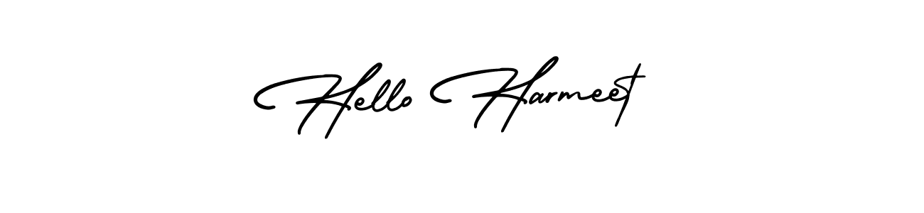 Design your own signature with our free online signature maker. With this signature software, you can create a handwritten (AmerikaSignatureDemo-Regular) signature for name Hello Harmeet. Hello Harmeet signature style 3 images and pictures png