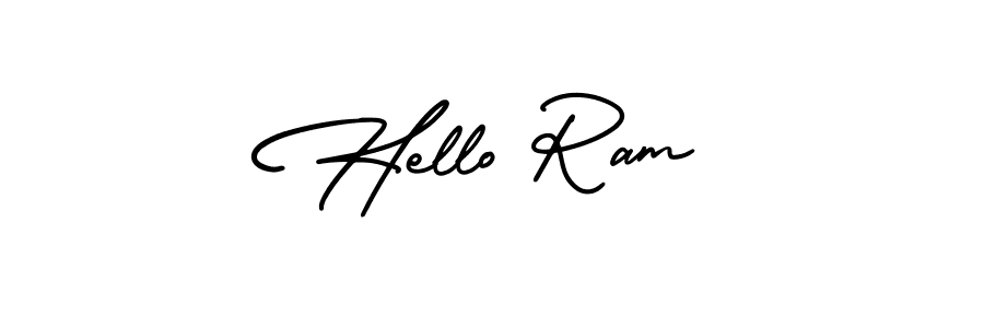 Design your own signature with our free online signature maker. With this signature software, you can create a handwritten (AmerikaSignatureDemo-Regular) signature for name Hello Ram. Hello Ram signature style 3 images and pictures png