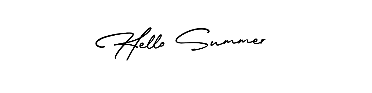 The best way (AmerikaSignatureDemo-Regular) to make a short signature is to pick only two or three words in your name. The name Hello Summer include a total of six letters. For converting this name. Hello Summer signature style 3 images and pictures png