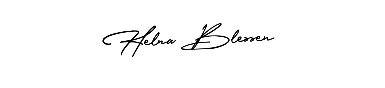 This is the best signature style for the Helna Blessen name. Also you like these signature font (AmerikaSignatureDemo-Regular). Mix name signature. Helna Blessen signature style 3 images and pictures png