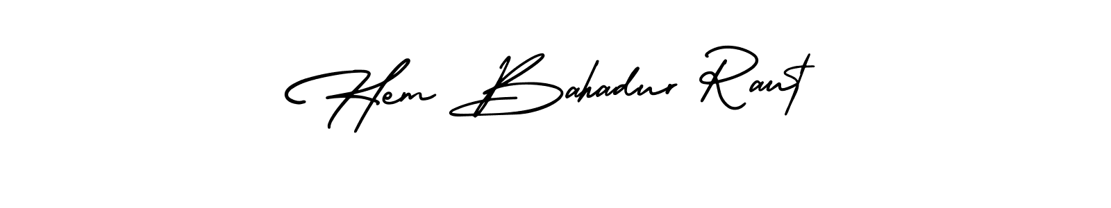 It looks lik you need a new signature style for name Hem Bahadur Raut. Design unique handwritten (AmerikaSignatureDemo-Regular) signature with our free signature maker in just a few clicks. Hem Bahadur Raut signature style 3 images and pictures png