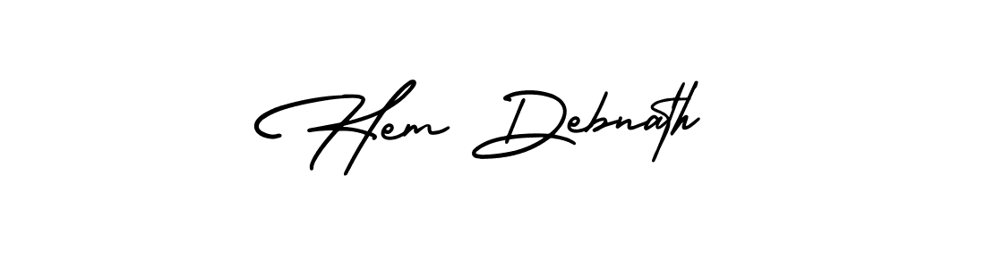Create a beautiful signature design for name Hem Debnath. With this signature (AmerikaSignatureDemo-Regular) fonts, you can make a handwritten signature for free. Hem Debnath signature style 3 images and pictures png