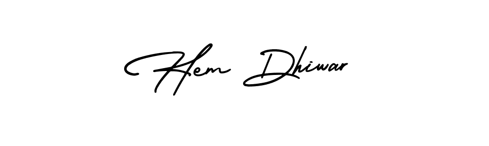 Also You can easily find your signature by using the search form. We will create Hem Dhiwar name handwritten signature images for you free of cost using AmerikaSignatureDemo-Regular sign style. Hem Dhiwar signature style 3 images and pictures png